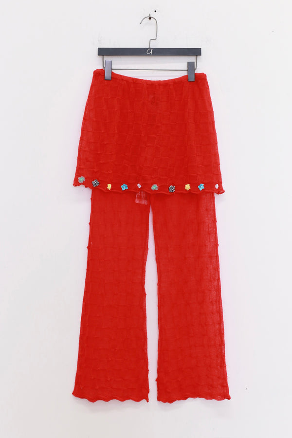 YANYAN KNITS 25 Spring/Summer BOLOR Trousers Skirt YYK-YYW25-0101-HONG Red YYW25-0102